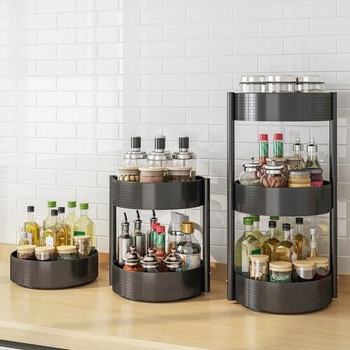 Lazy Susan Cabinet Organizer, Lazy Susan Kitchen Turntable Spice Rack Organizer, 360 Degree Spinning Storage Container