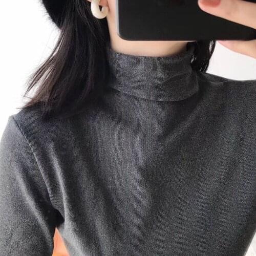 Autumn Winter Women Sweater Thermal Knitted Pullover Girls Thick Long Sleeve Jumpers Female Knit Turtleneck Sweaters Knitwear