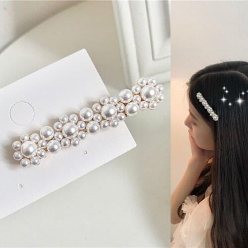 Romantic Elegant Pearl Flower Petal Barrette Hairpin Korean Hair Clips for Women Girls Kids Hair Sticks 2021 New Arrival Trend