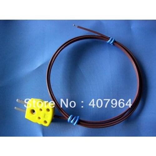 K Type Exposed thermocouple with Connector ,2*0.2mm, length 1000mm