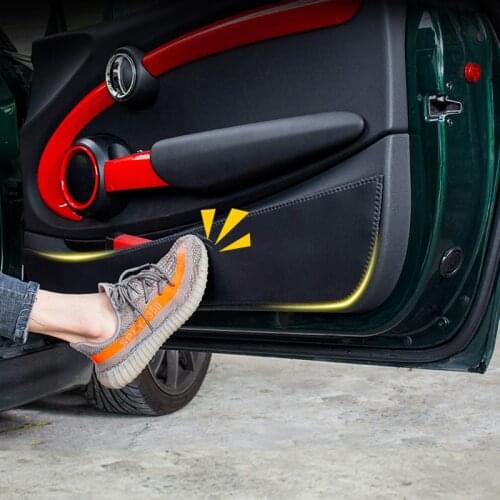 Car Interior Door Panel Protector Leather Anti Kick Film Pad Sticker For Mini Cooper S R56 R60 R61 F54 F55 F56 F60 Countryman