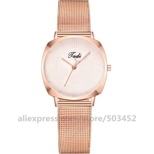 100pcs/lot New Arrive Jadi Mesh Watches Steel Square Watches Wholesale Price Fashion Watches For Women