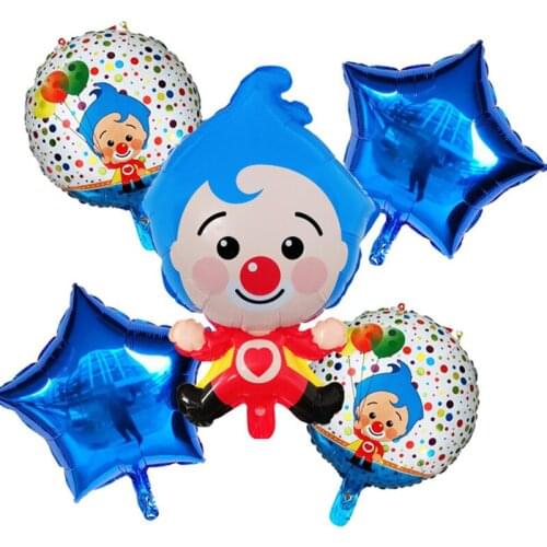 14pcs/Set Plim Clown Foil Number Balloons Latex Air Globos Children Baby Shower Birthday Party Decorations Kids Inflatable Toys