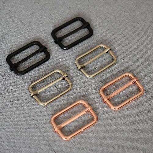 20 pcs/pack 32mm Metal Slides Tri-glides Wire-formed Roller Pin oat Web Strap Adjustable Harness DIY Bags Leathercraft Accessory