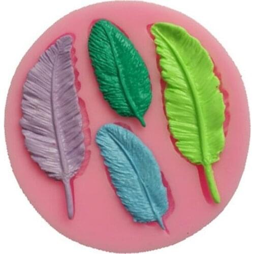 1 Pcs Feather Sugar Buttons Silicone Mold Fondant Silicone Moulds For Cake Decorating Tools Chocolate Gumpaste Mold Cake Mold