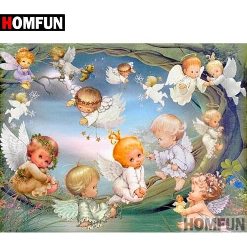 HOMFUN Full Square/Round Drill 5D DIY Diamond Painting "Cartoon angel" Embroidery Cross Stitch 5D Home Decor Gift A07871