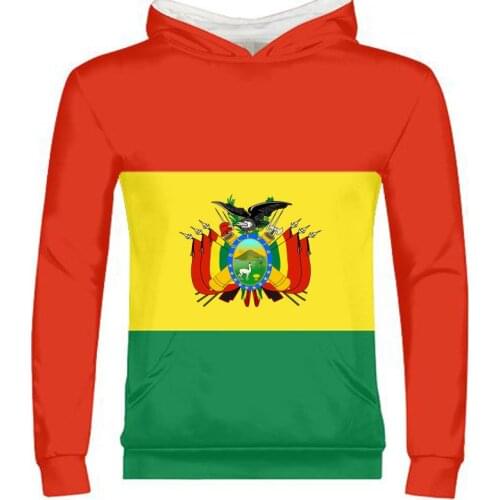 BOLIVIA male custom made name number bol country zipper sweatshirt bo nation flag spanish college bolivian print photo clothes