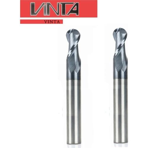 CNC carbide End mills HRC45 R3 2 flutes hard tungsten steel ball nose end milling cutter