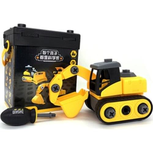 DIY dozer toy excavator engineering car assembled toy car inertia disassembly assembly excavator child gift boy girl high qualit