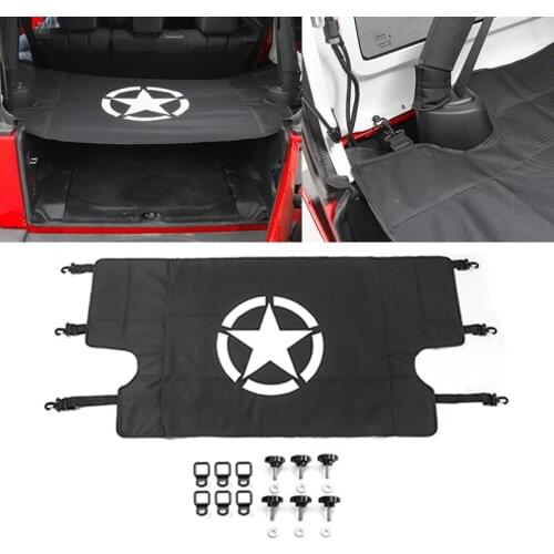 For Jeep Wrangler 07-17 Car Rear Trunk Shade Cargo Cover Shield Luggage Security Shade Sticker Cover