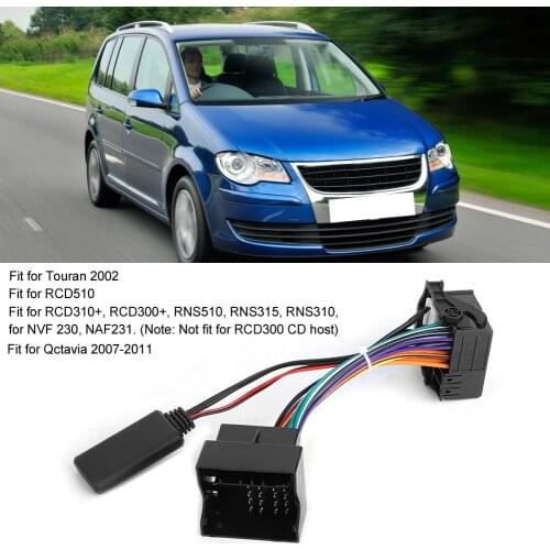 For RCD510 300+ 310 RCD210 Touran 2002 BT 5.0 Wire Harness Car Bluetooth Radio Module Aux Cable Adapter Fit