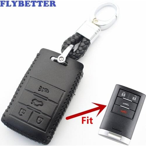 FLYBETTER Genuine Leather KeyChain 4Button Smart Key Case Cover For Chevrolet Corvette/Captiva Car Styling L509