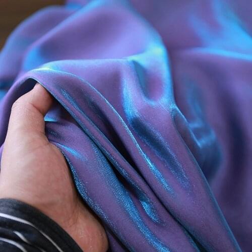 New Blue purple gradient cloth cotton skin gloss silk cloth breathable shirt pants skirt dress fabric Designer fabric wholesale