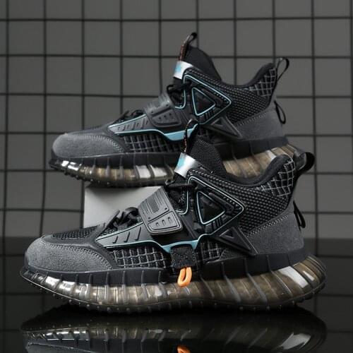 Classic Men Mesh Running Shoes Breathable Sneakers Graffiti Chunky Jogging Shoes Trendy Antiskid Damping Sports Shoes Zapatillas