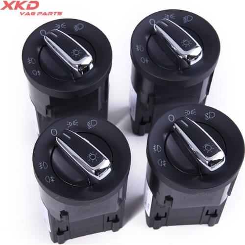 4pcs Chrome Headlight Foglamp Switch Contorl Set For V-W Jet-ta Golf G-ti MK4 PASSAT B5 Bora B-eetle