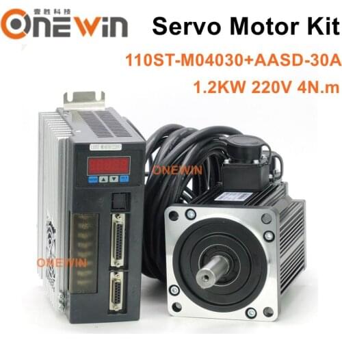 1.2KW AC servo motor kit 110ST-M04030+AASD-30A driver diameter 110mm 220V 4NM 3000rpm
