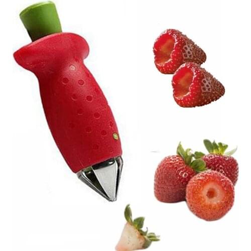 Tomato Strawberry Huller Top Leaves Remover Gadget Fruit kitchen Accessories Cooking Tools Utensils Red kitchen Tool 11