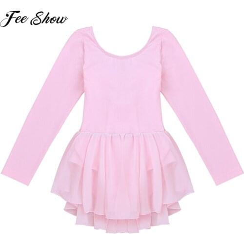 Cute Girls Ballet Dress For Children Girl Dance Clothing Kids Girls Classic Long Sleeve Leotard Dance Ballet Dress