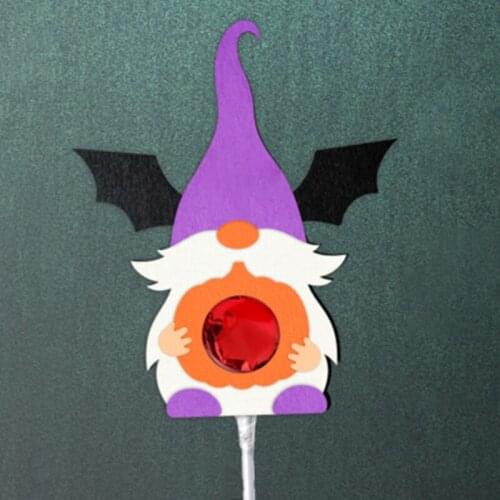 Miss Vintage Halloween Gnome Lollipop Holder Metal Cutting Dies Scrapbook Decorative Paper Card DIY Embossing Crafts