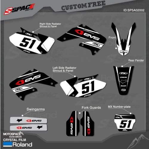 MotoSpace Custom Team Graphics Backgrounds Decals 3M Stickers Kit For HONDA 2002-03 04CRF450R 001