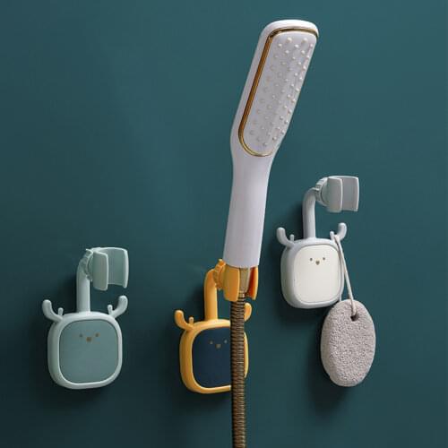 Wall Gel Mounted Shower Head Stand Bracket Holder Hand Held Bathroom Shower Head Fitting Portable Bathroom Accessories