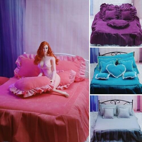 1/6 Scale Movable Soldier Iron Bed Puppet Scene Furniture Bed With Quilt Set for 12 inch Action FIgure Model Body