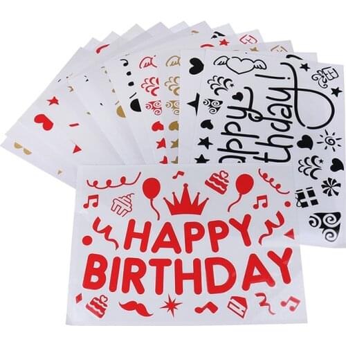 Happy Birthday Clear Balloon Stickers For Wedding Valentines Day Birthday Party Decoration