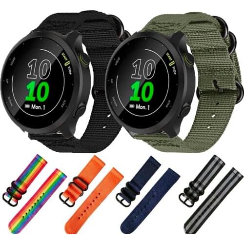 Quick Release 20mm Nylon Strap For Garmin Forerunner 55 158 Wrist Band 245 245M 645 Venu 2 SQ Vivoactive 3 3t Bracelet Watchband