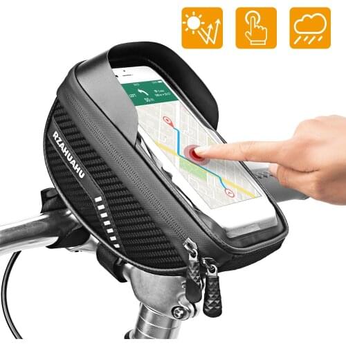 RZAHUAHU Rainproof Bike Bag Frame Front Top Tube Cycling Bag Reflective7.1in Phone Case Touchscreen Bag MTB Bicycle Accessories