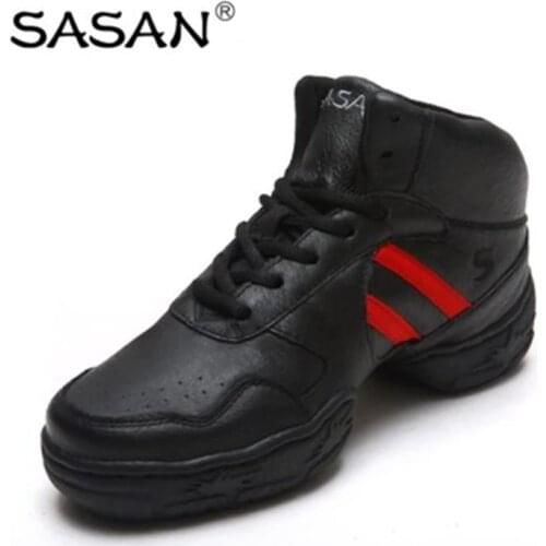 SASAN Dancing High-Top Modern Dance Shoes Female Square JAZZ Shoe Soft Bottom Aerobics New MEN AND WOMEN Genuine Leather 8813