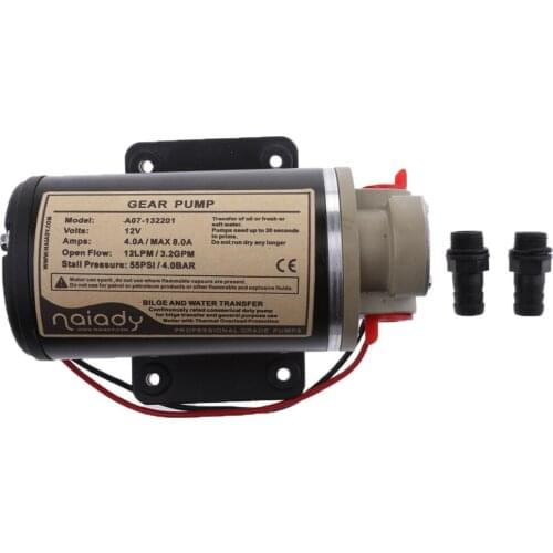 12V Scavenge Impellor Gear Pump - For Fuel Scavenge Oil Transfer - Amps 4.0A/ Max. 8.0A