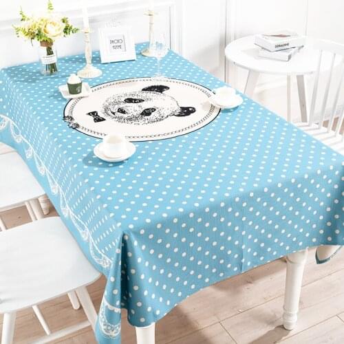 Nordic ins cotton and linen cartoon tablecloth living room round tablecloth rectangular tablecloth fabric coffee tablecloth