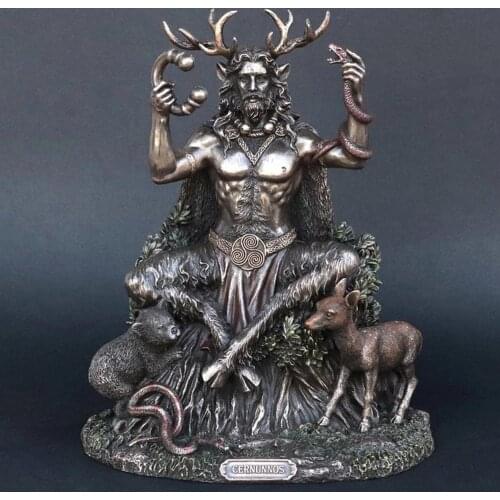 Resin Statues Cernunnos Sitting Statue Sculpture Celtic God Figure Underworld Statue For Home Garden Decoration