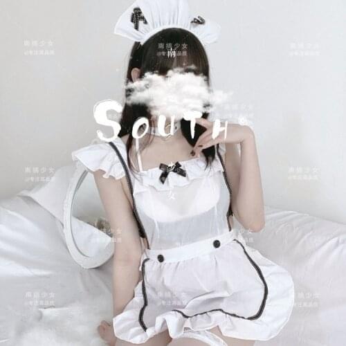 Japanese Maid Cosplay Costumes Sexy Lingerie School Uniform Women Lace Nightdress Bowknot Underwear Kawaii Maids Outfits