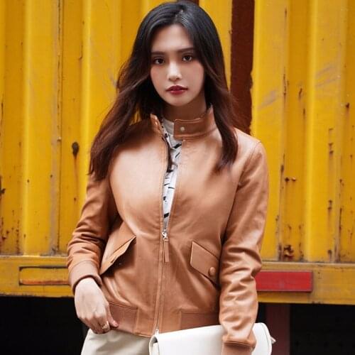 Genuine Leather Jacket Women 2020 Slim Korean Fashion Leather Jackets Spring Autumn Sheepskin Coat Chaqueta Mujer
