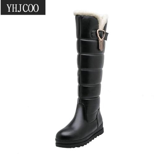 2021 New Women Knee High Boots Fshion Lovely Sexy Slim Thighs Women Boots Winter Shoes Woman Warm Thick Sole Platform Boots 43