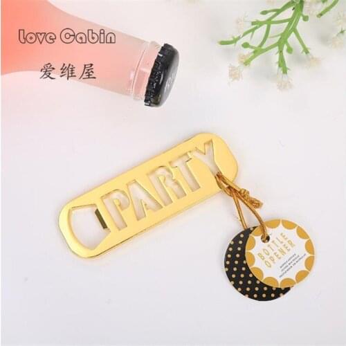 Golden Beer Metal Opener Hollow Party Font Holiday Supplies Business Banquet Travel Wedding Souvenirs Party Gifts