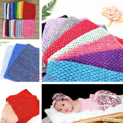 1PCS blue Tulle Tutu 20x23cm Crochet Elastic Knit Headbands Apparel Sewing Fabric DIY Baby Birthday Party Baby Shower Gifts 7Z