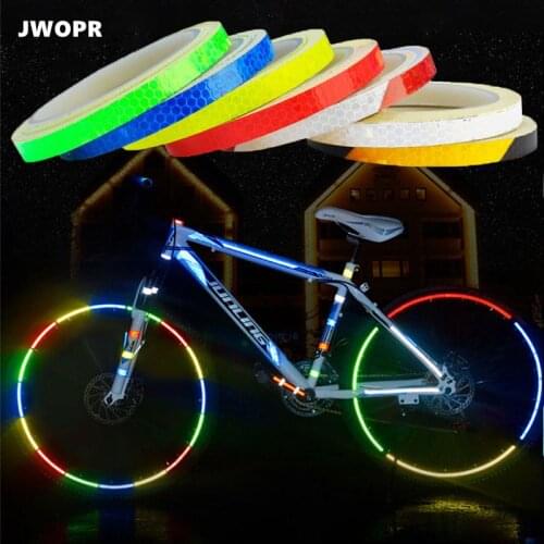 1cm*8m Car Body Decoration Stickers Motorcycle Reflective Stickers Bicycle Outline Marking Anti-collision Warning Car Stickers