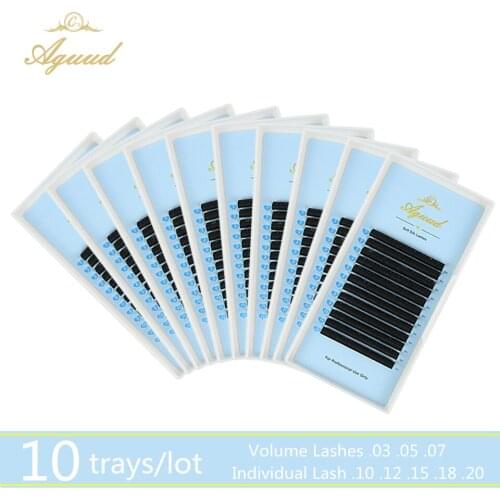10PCS Russian Volume Eyelash Extension Korea Silk Individual False Eyelashes Extension Faux Mink for Make Up Professionals
