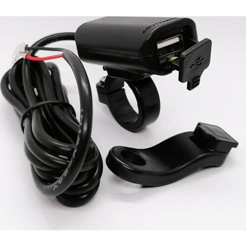 12-24V 2A Motorcycle Handlebar Rail Mount USB Charger Scooter Mirror Mount USB Power Output Adapter for Mobile Phones