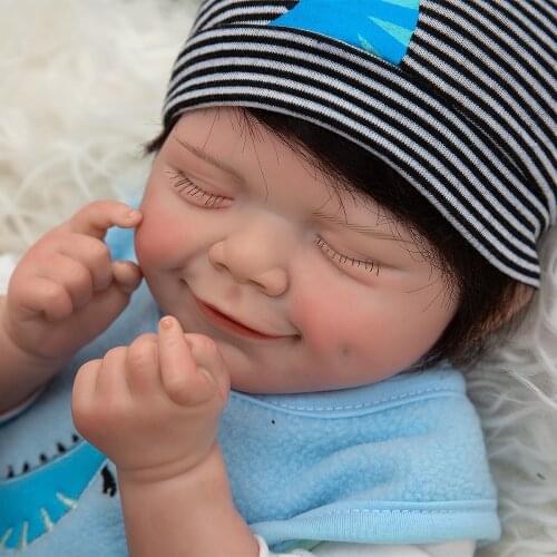 19 Inch Cartoon Dinosaur Reborn Baby Boys Dolls 3D-Paint Skin Rooted Eyelashes Silicone Bebe Toys Doll Kids Birthday Gift