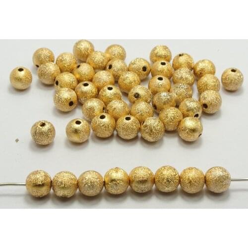 200 Gold Stardust Acrylic Round Beads Spacer Finding At least $15(can mix. order)