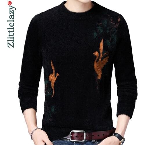 2021 Casual Knitted Thick Mink Sweater Men Pullover Clothing Fashion Cartoon Clothes Knit Winter Warm Mens Sweaters Pullovers 18