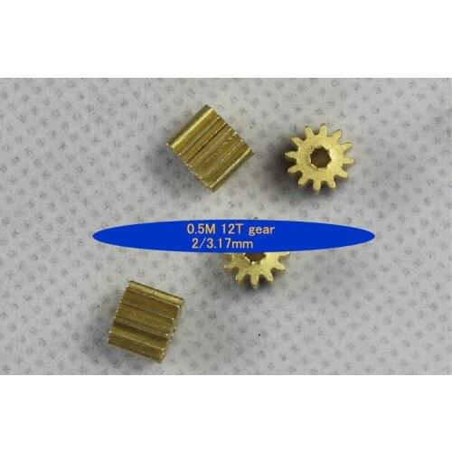 5X Spur gear 0.5M 12T Bore diameter 2MM 3.17mm Model tooth