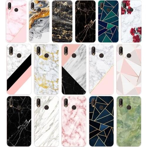 87SD marble green stone Soft Silicone Tpu Cover Case for Honor 10 huawei p mate 10 20 lite y5 y6 prime 2018