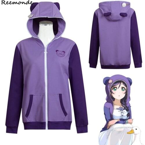Anime LoveLive Cosplay Costumes Love Live Hoodies Sweatshirt Uniform Tojo Nozomi Jackets Kotori Maki Hooded Top Women Girl Coat