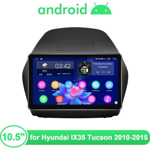 1 din Radio Android 10 10.5 Inch Car Stereo Central Multimedia For Hyundai IX35 Tucson 2010-2015 Support Steering Wheel Control