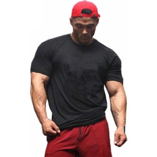 Gym winer Brand Fitness Tshirt Man Summer cotton Tops Men Short Sleeve T Shirt Fashion Print Bodybuilding tshirt gyms Clothing
