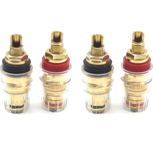 Hifi A pair 45mm Banana connector Gold-plated Banana plugs sockets Copper terminal for Stereo speakers